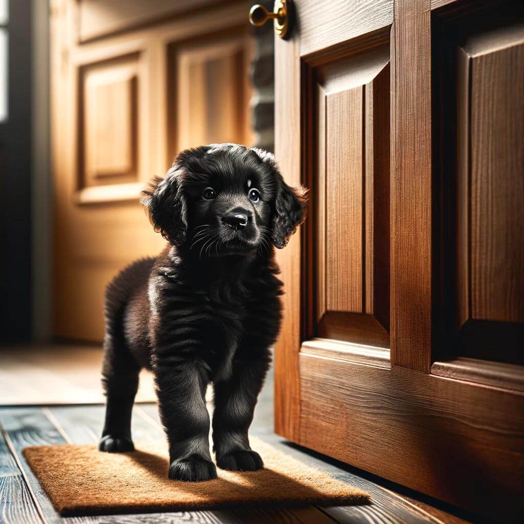A_confident_Black_Golden_Retriever_puppy_standing