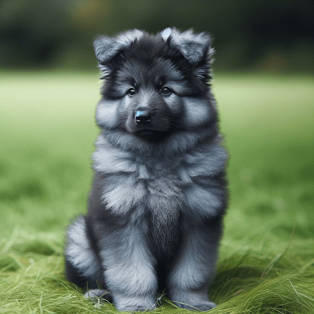A_young_Blue_German_Shepherd_puppy_sitting_on_grass