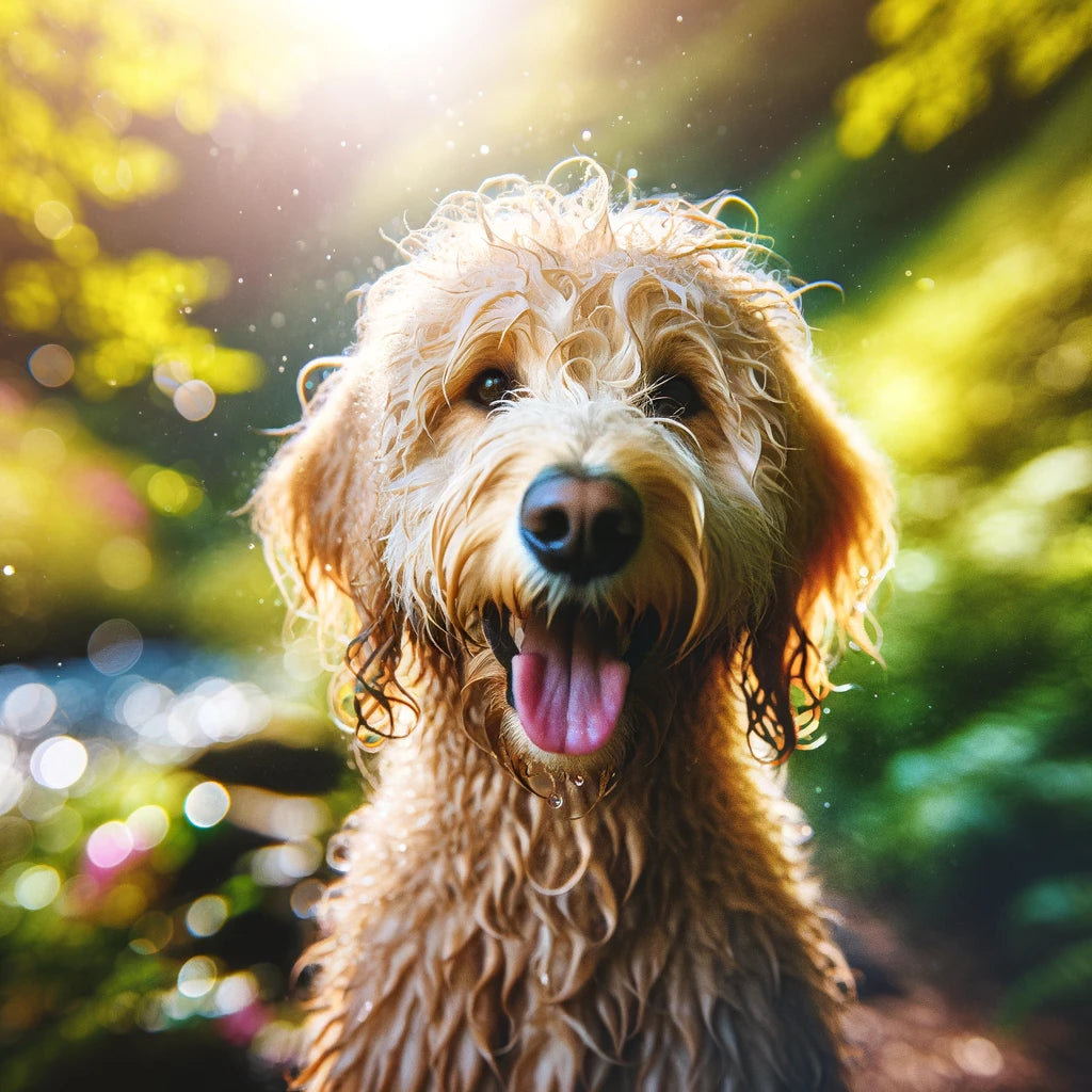 After_a_playful_session_outdoors_a_Labradoodle_is_captured_with_its_coat_slightly_damp_and_curls_loosely_defined_embodying_the_joy_of_outdoor_activi