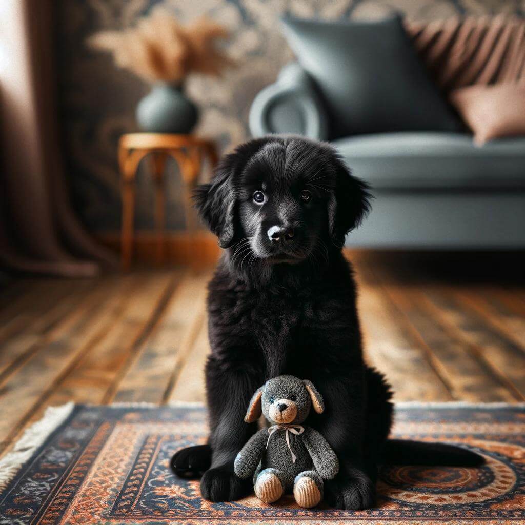 An_adorable_Black_Golden_Retriever_sitting_upright