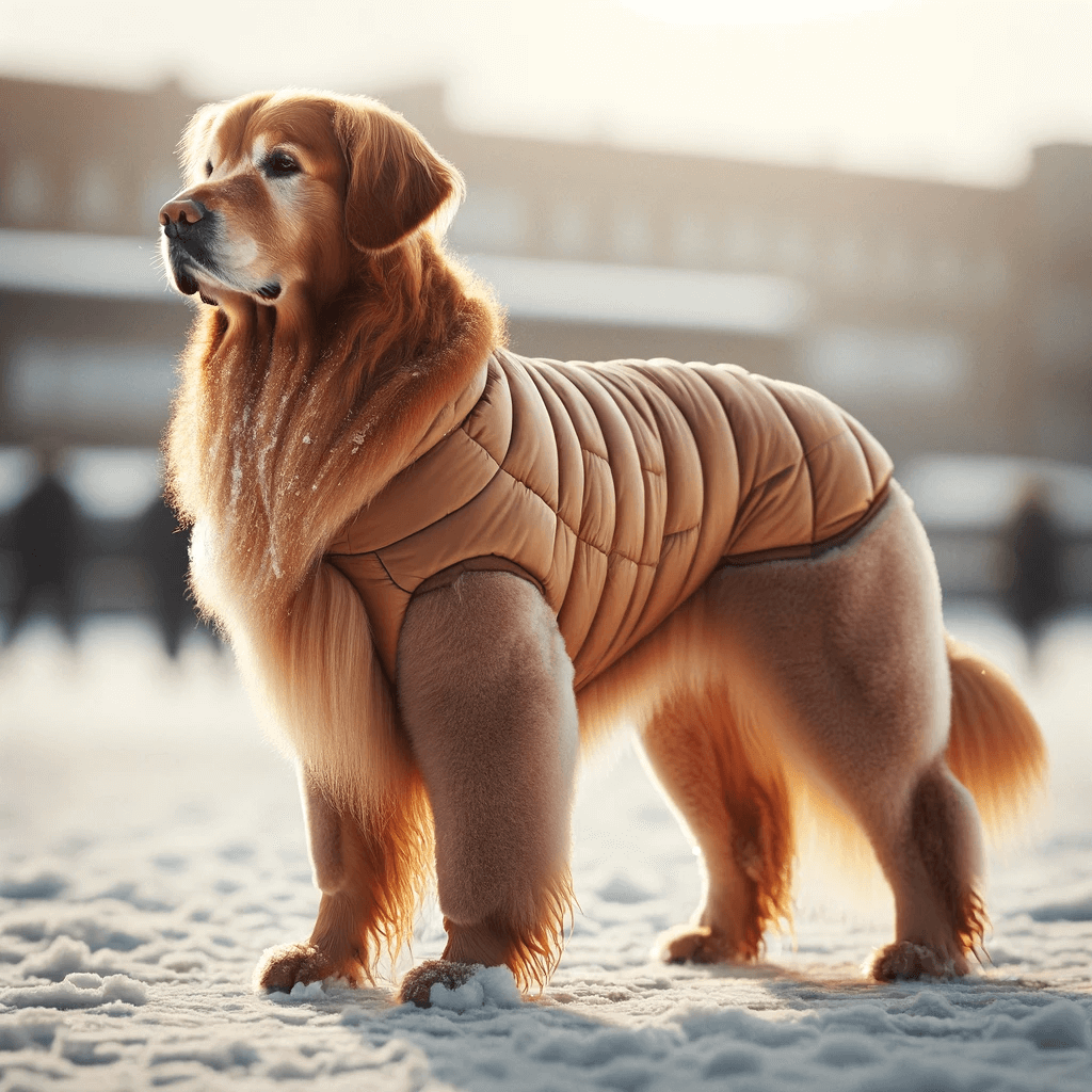 An_adult_Dark_Golden_Retriever_stands_on_a_snowy_surface_showcasing_its_water