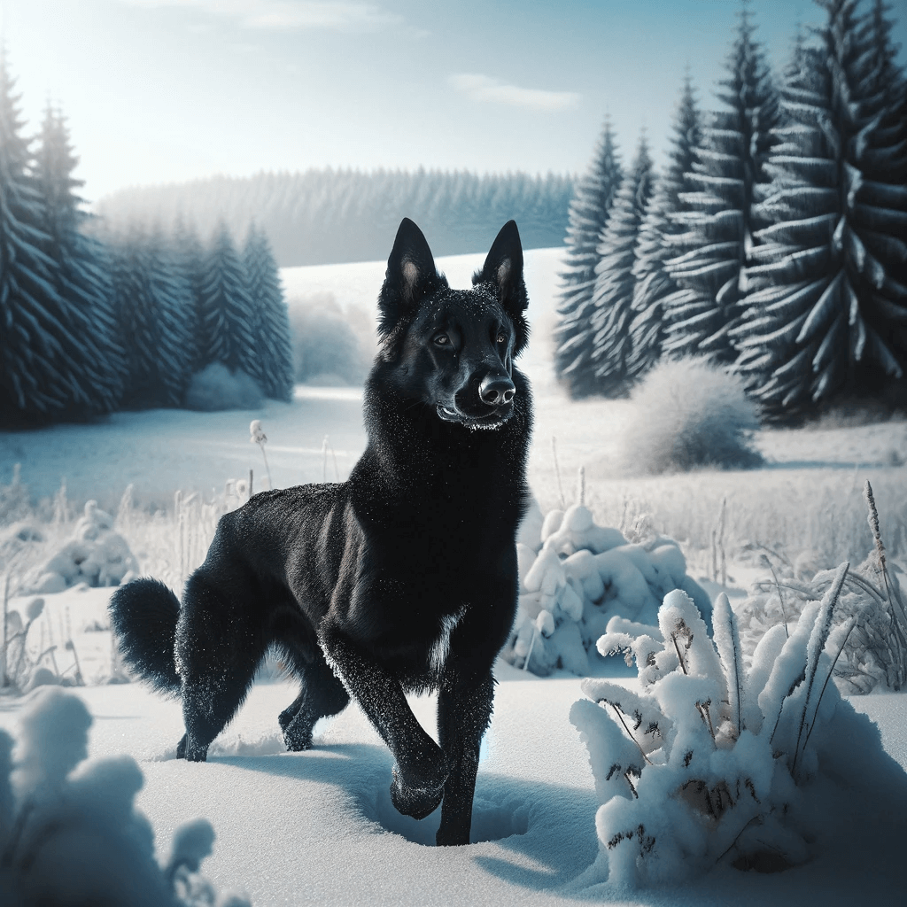 Black_Belgian_Malinois_against_a_snowy_winter_landscape