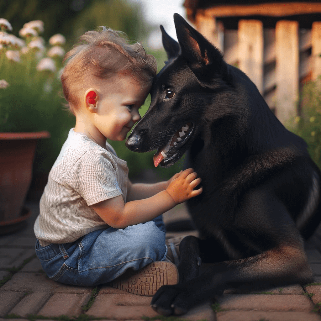 Black_Belgian_Malinois_nuzzling_affectionately_with_a_child