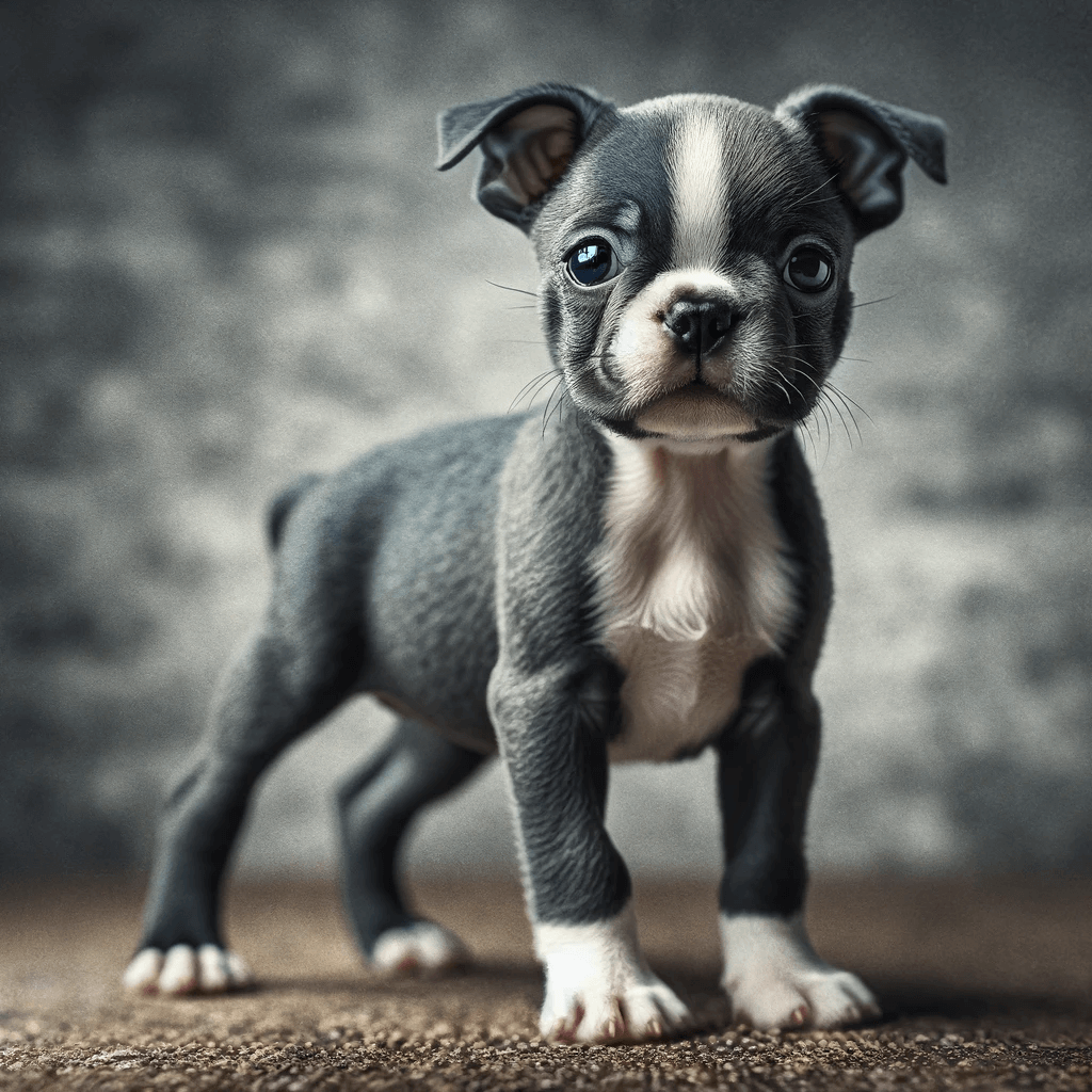 Blue_Boston_Terrier_puppy_stands_on_a_textured_surface_displaying_its_small_stature_and_the_unique_blue_shade_of_its_coat