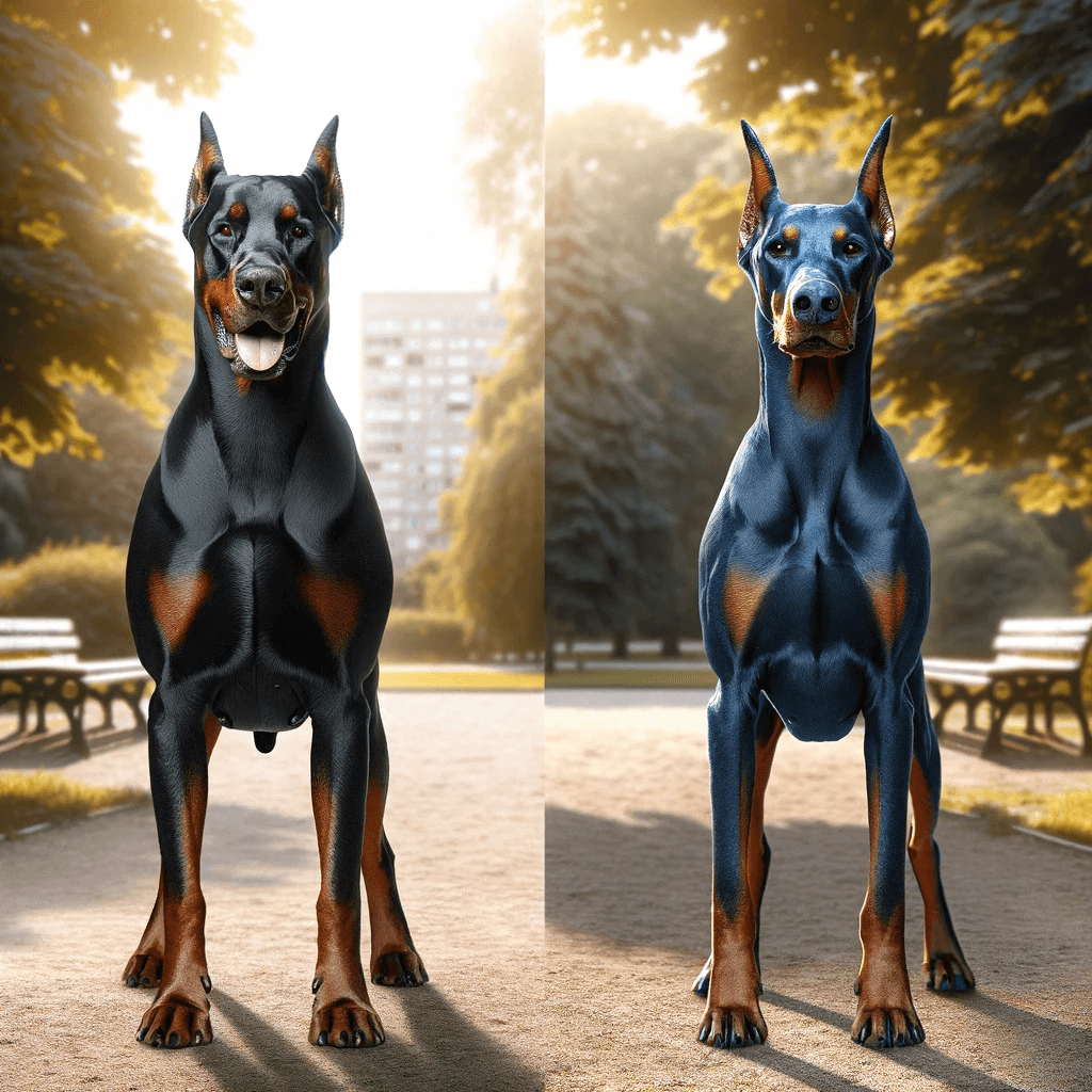 Blue_Doberman_standing_together_in_a_park