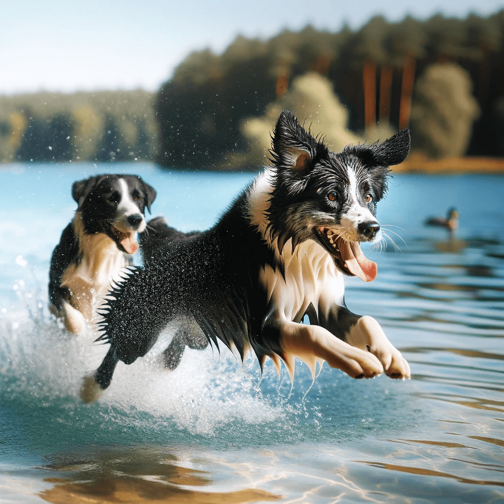 Borador_Border_Collie_Lab_Mix_enjoying_water_fun_by_splashing_in_a_lake
