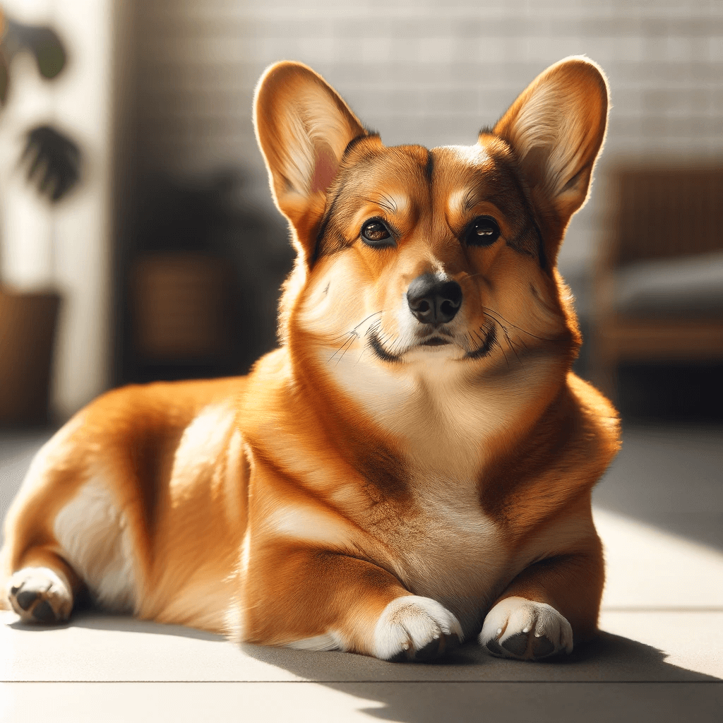 Corgi-Lab_mix_lounging_in_the_sun_its_short_sturdy_legs_and_elongated_body_characteristic_of_the_Corgidor_breed