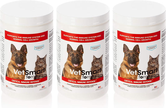VetSmart Formulas Critical Immune Defense Mushroom & Turmeric Compound Dog & Cat Supplement, 6.3-oz bottle (3 Pack)