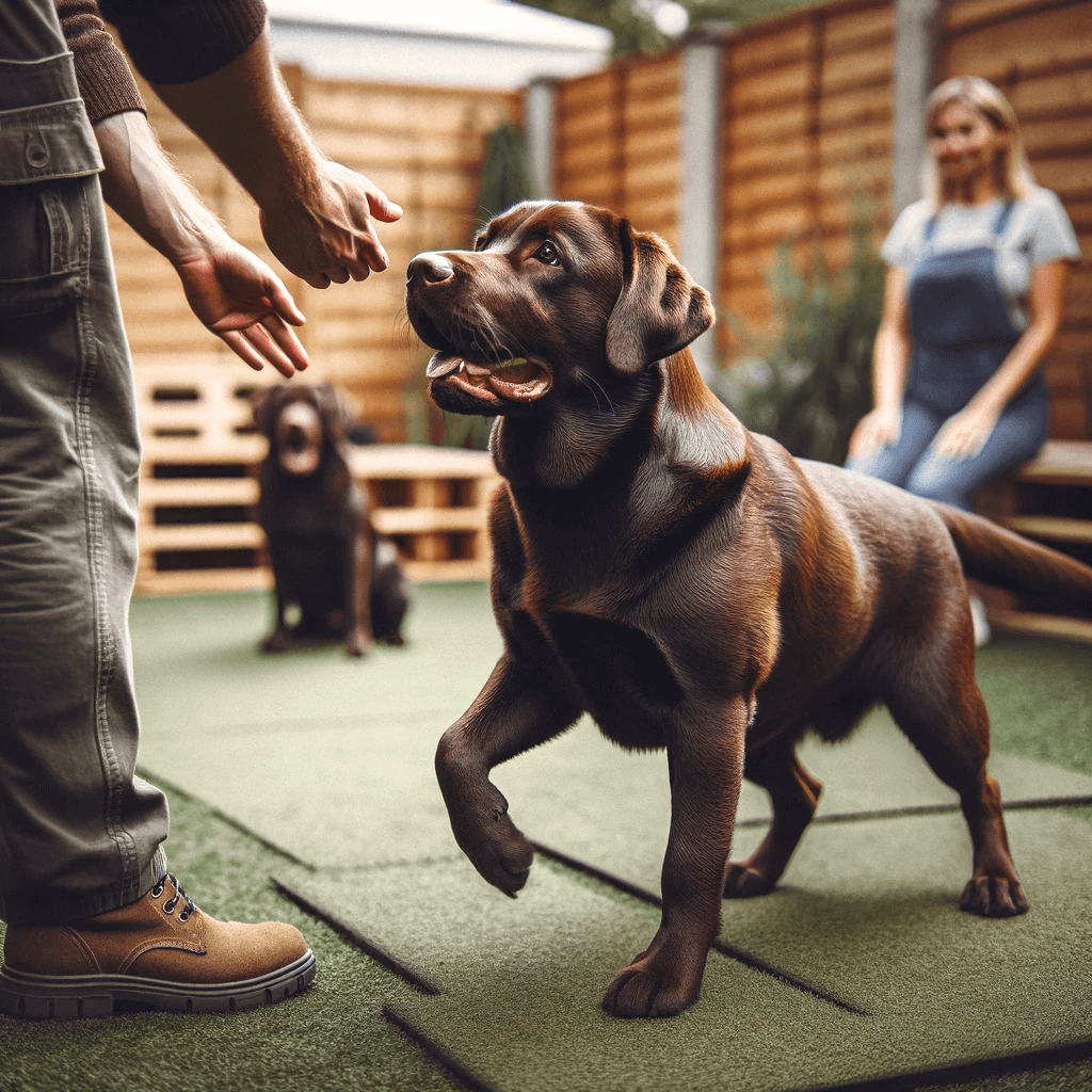 English_chocolate_lab_during_a_training_session_emphasizing_its_trainability_and_responsiveness_to_positive_reinforcement._The_scene_is