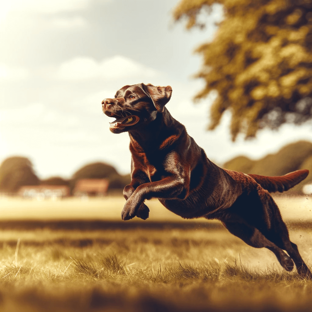 English_chocolate_lab_in_action_such_as_fetching_or_running_to_depict_its_high_energy_and_need_for_regular_exercise._The_settin