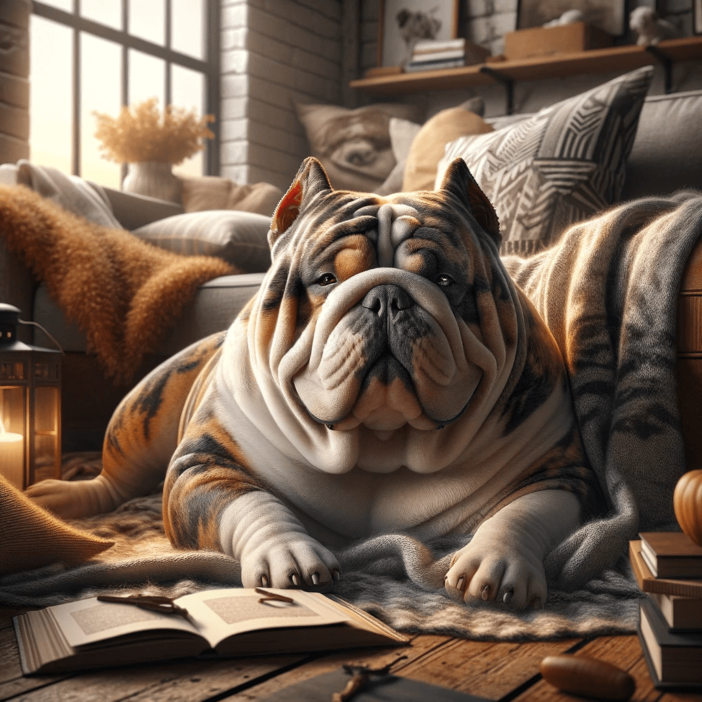 Exotic_Bully_enjoying_a_lazy_day_indoors_exemplifying_the_breed_s_ability_to_relax_and_unwind_with_its_family.