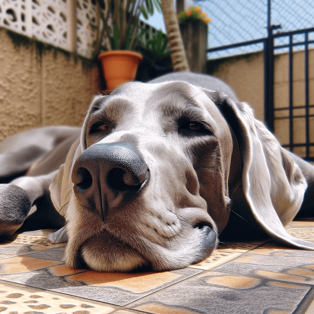 Greyador_enjoying_a_leisurely_sunbath_in_the_backyard_capturing_a_moment_of_relaxation_and_contentment