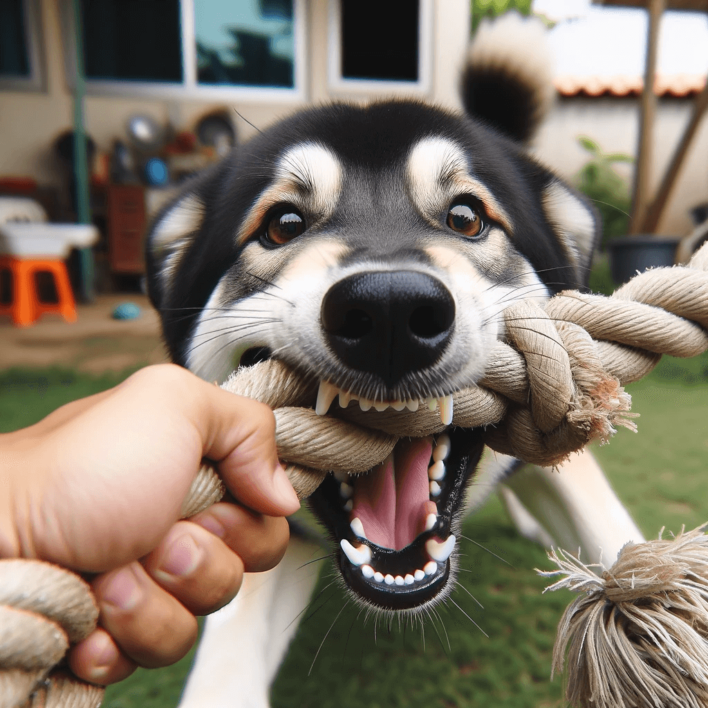 LabSky_enjoying_a_game_of_tug-of-war