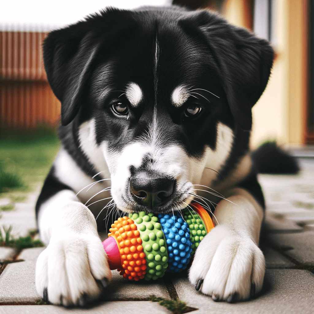 LabSky_playing_with_a_squeaky_toy