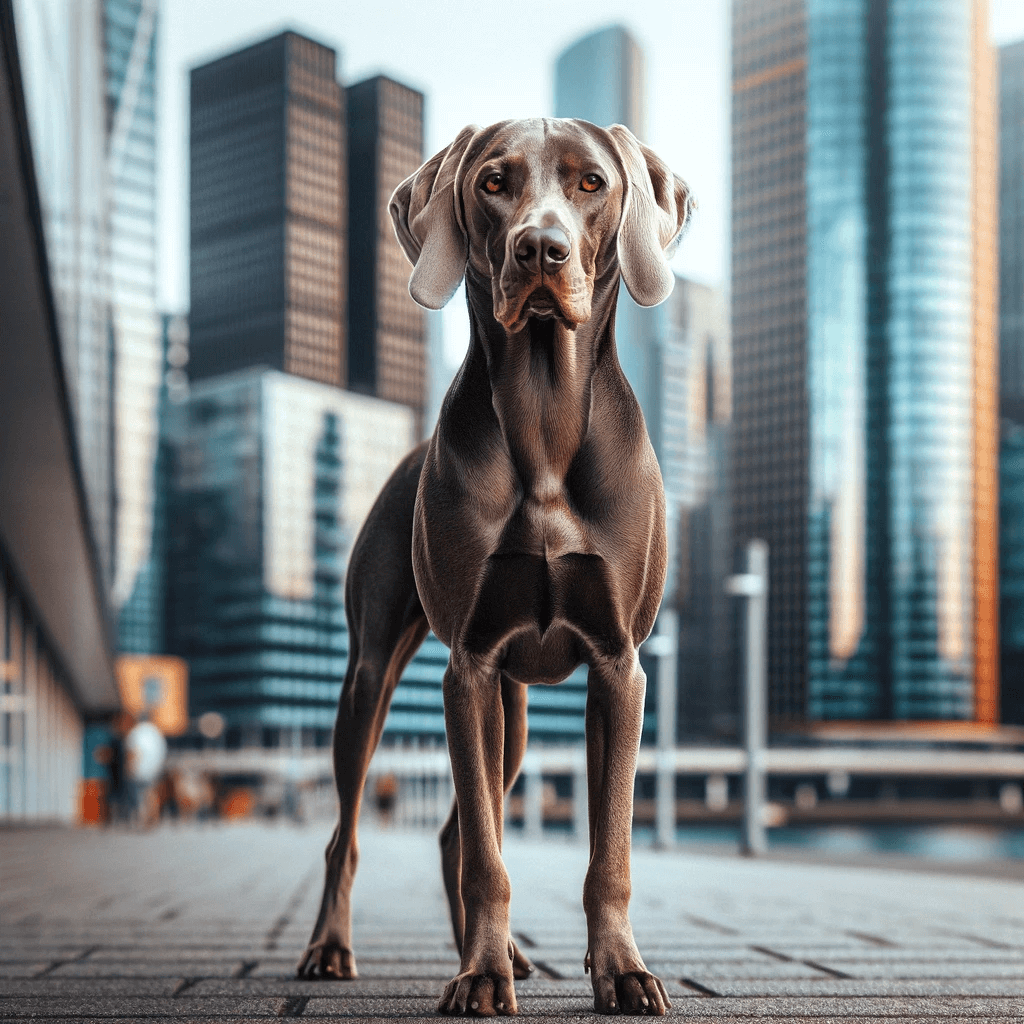 Labmaraner_in_Urban_Chic_A_stylish_Labmaraner_posing_in_an_urban_setting_its_sleek_coat_and_elegant_stature_juxtaposed_against_the_cityscape_showca