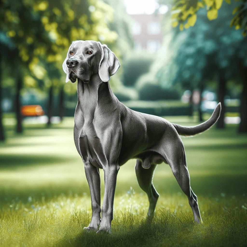 Labmaraner_in_a_Serene_Park_A_majestic_Labmaraner_standing_gracefully_in_a_lush_green_park_its_sleek_silver