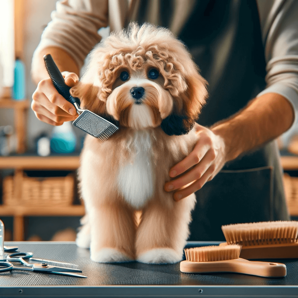 Mini_Cavapoo_being_groomed_highlighting_the_importance_of_regular_grooming_for_the_breed_s_hypoallergenic_coat