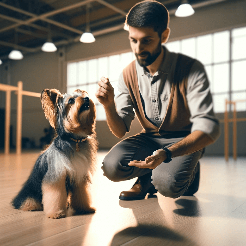 Parti_Yorkie_learning_a_new_trick_focusing_on_its_trainability_and_the_strong_bond_with_its_trainer.