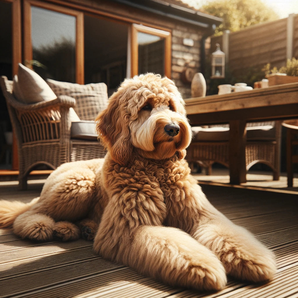 The_last_Labradoodle_is_relaxing_on_a_wooden_deck_featuring_a_fluffy_golden-brown_coat_enjoying_the_outdoors