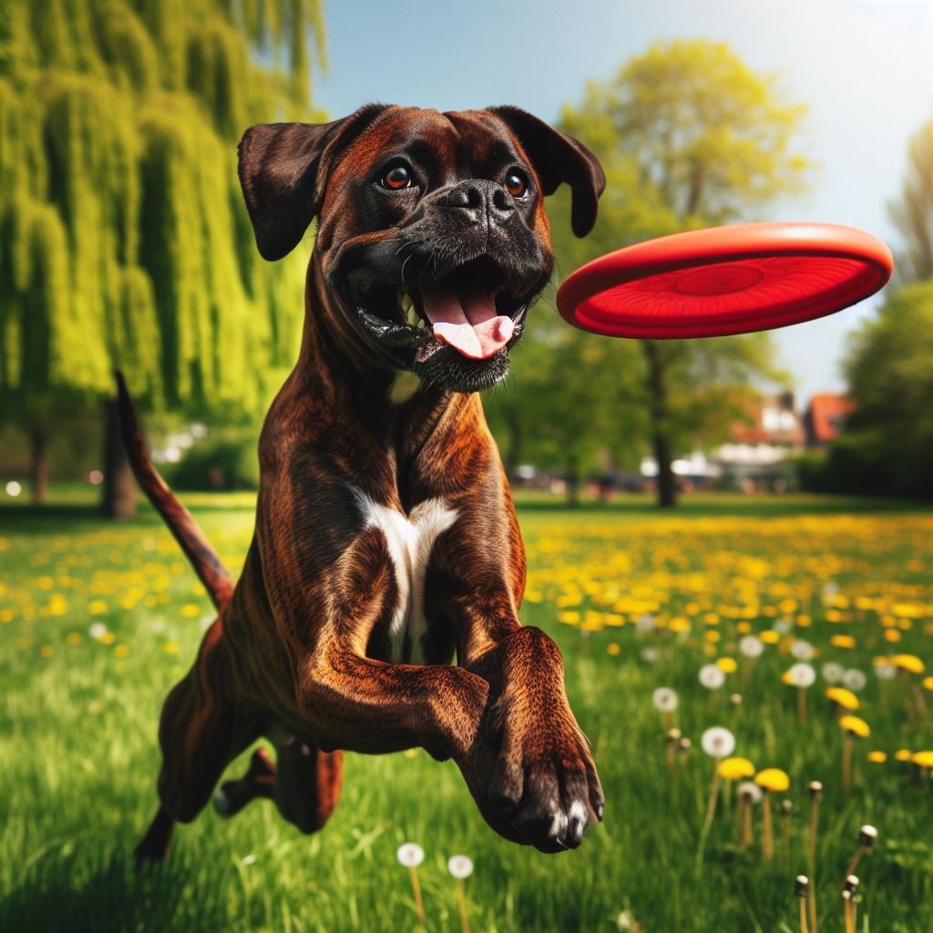 boxador_boxer_labrador_mix_playing_freesbee