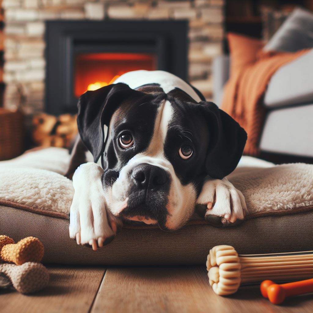 boxador_boxer_labrador_mix_resting_on_bed