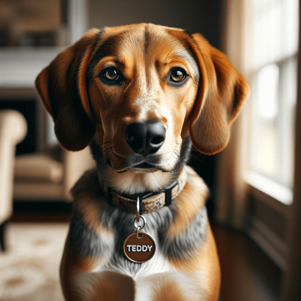 coonhound_lab_mix_Labahoula_with_a_tan_coat_and_white_markings_seated_indoors
