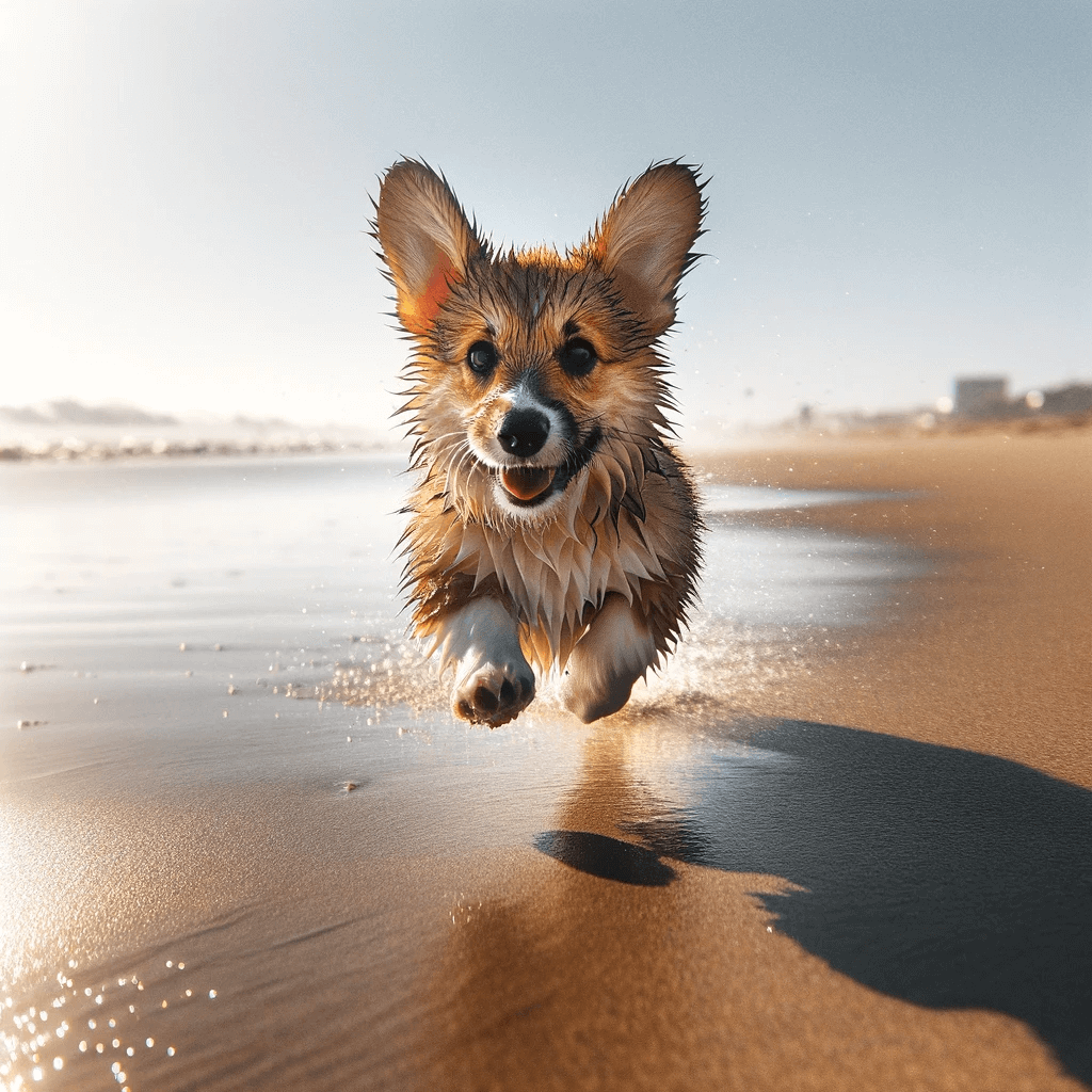 corgi_poodle_mix-_Corgipoo_in_mid-sprint_along_the_shoreline._Its_wet_fur_speckled_with_saltwater_glistens_in_the_sun_a_snapshot_of_pure