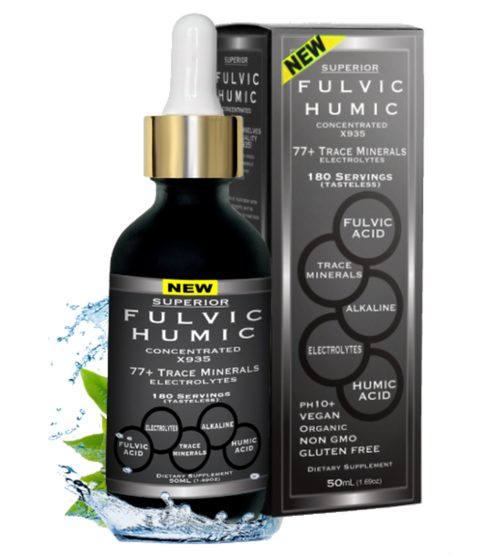 Fulvic Acid and Humic Trace Minerals Concentrated Drops - Make Water Black With Original Alkaline Water Fulvic Trace Minerals