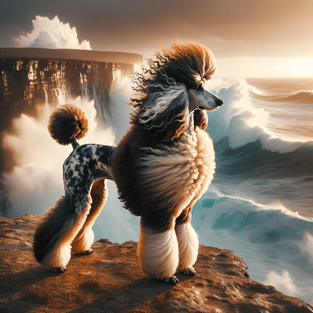 majestic_Parti_Poodle_standing_on_a_cliff_overlooking_the_ocean_with_powerful_waves_crashing_below