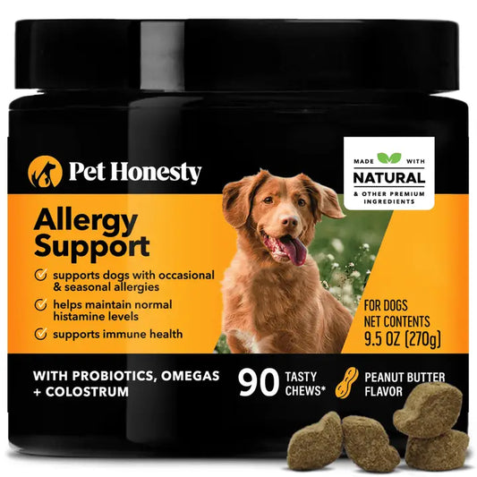 Pet Honesty Allergy Support (Peanut Butter Flavor) Tasty Chews for Dogs