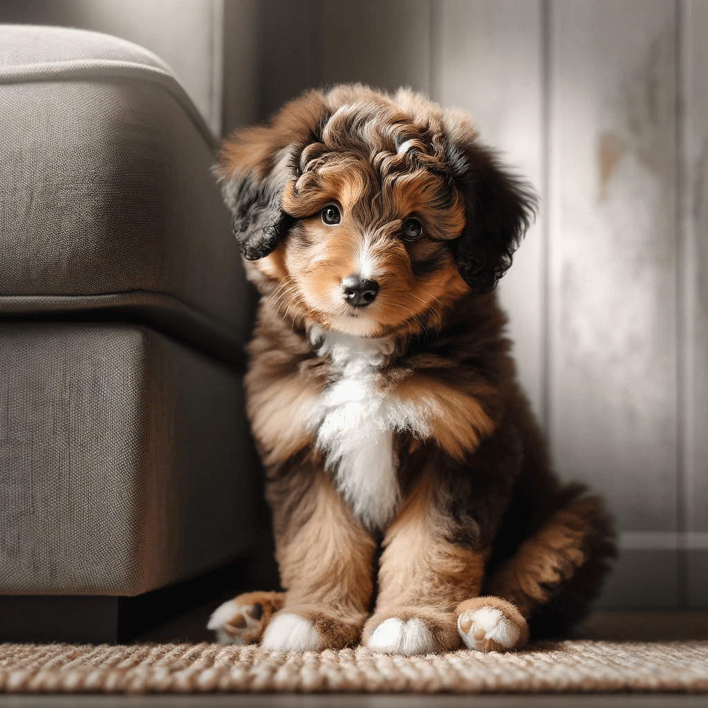 young_Toy_Aussiedoodle_sits_coyly_in_a_corner_showcasing_its_brown_and_tan_coat_with_a_dash_of_white_on_the_chest