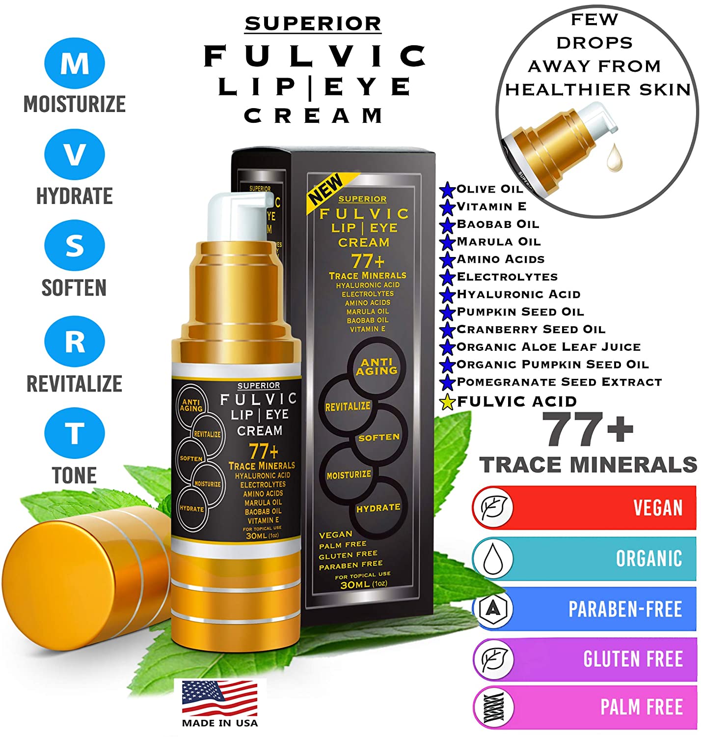 Superior Fulvic Lip Eye Cream