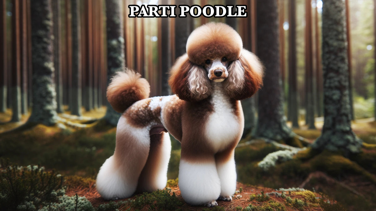 Parti Poodle: Dog Breed Information, Puppies & Expert Tips - Chocolate Lab