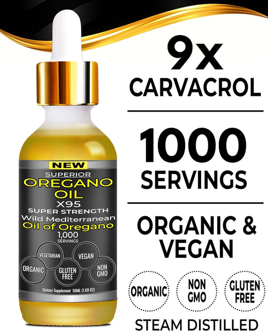 9x carvacrol organic oregano oil drops pure oil of oregano supplement