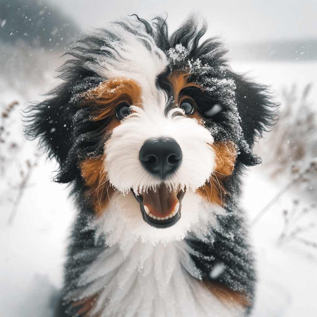 A_F1B_Bernedoodle_experiencing_snow_for_the_first_time