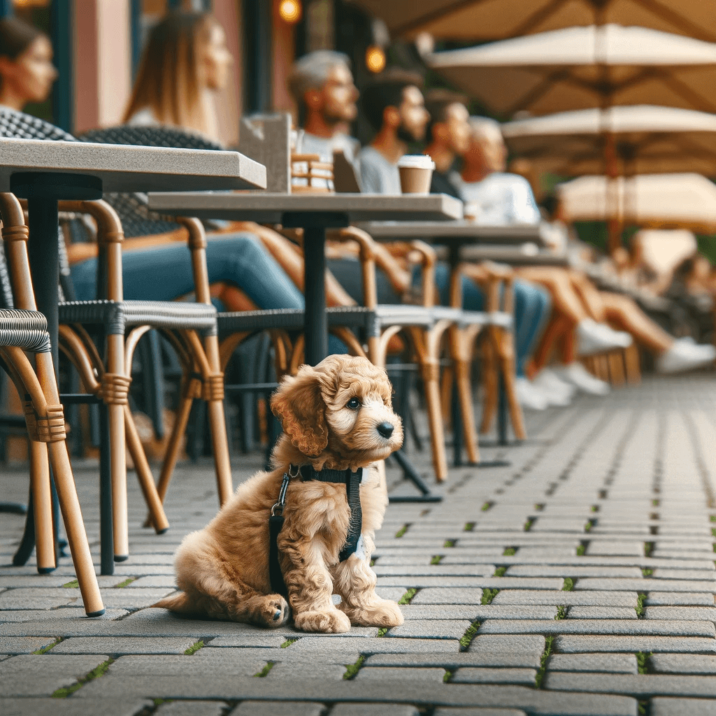 A_Teacup_Labradoodle_at_an_outdoor_cafe_sitting_calmly_under_the_table