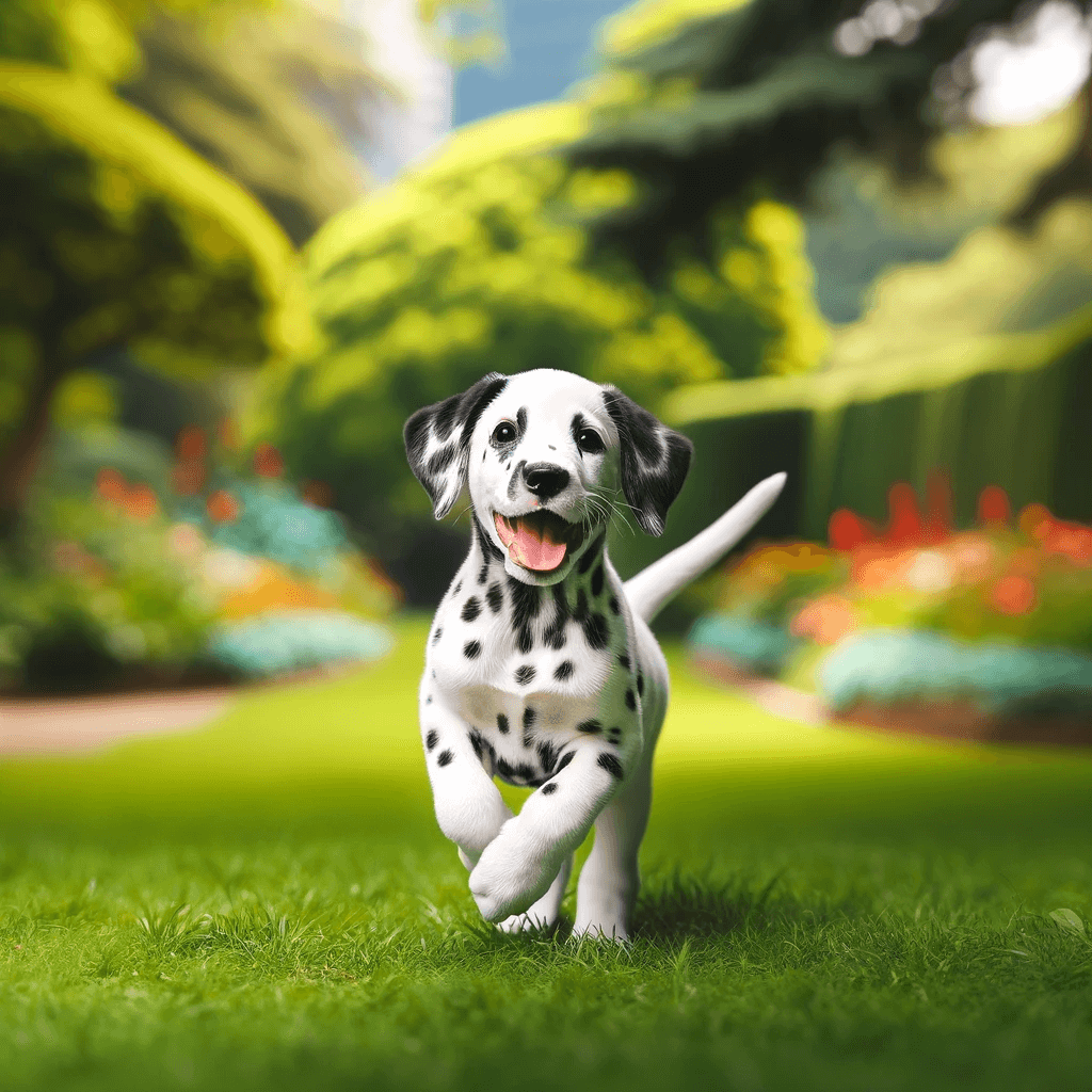A_playful_Dalmador_Dalmatian_Lab_Mix_puppy_with_distinctive_black_spots_on_a_white_coat_frolicking_in_a_lush_green_park