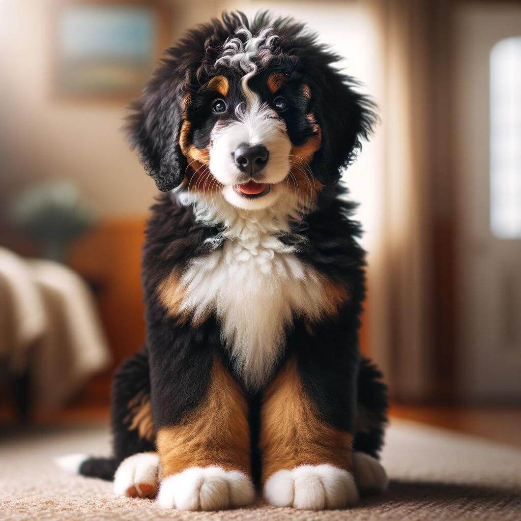 A_playful_full-grown_Bernedoodle_puppy_sitting