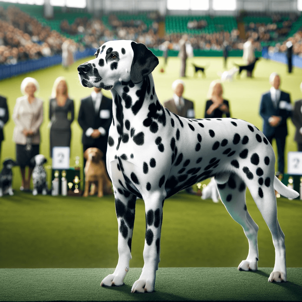 A_well-groomed_Dalmador_Dalmatian_Lab_Mix_at_a_dog_show_showcasing_its_elegant_stance_and_striking_coat