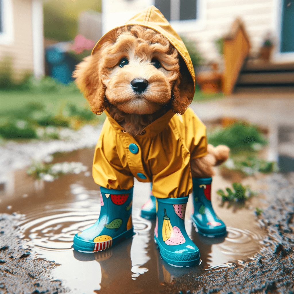 An_F1BB_Mini_Goldendoodle_dressed_in_a_raincoat_and_boots_ready_to_splash_in_puddles_on_a_rainy_da