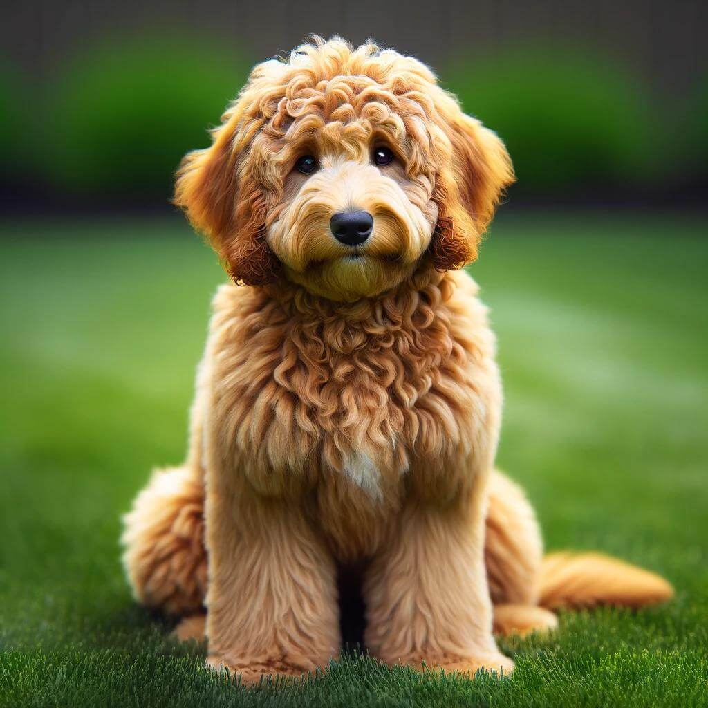 An_adult_Mini_Goldendoodle_full_grown_with_a_tight