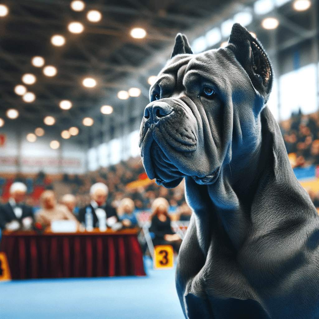 Blue_Cane_Corso_at_a_dog_show_displaying_its_striking_appearance_and_the_breed_s_rising_popularity_among_dog_enthusiasts.