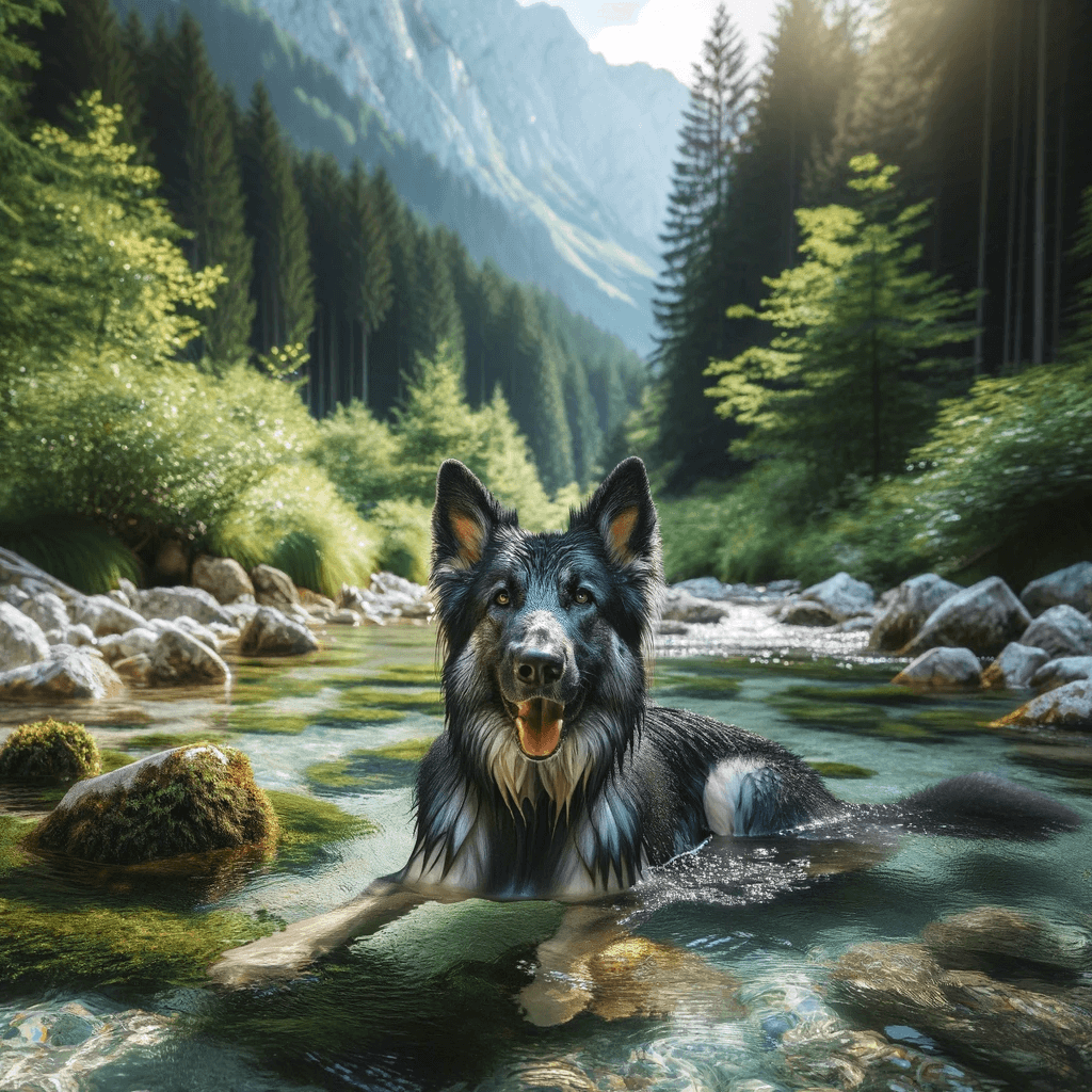 Blue_German_Shepherd_happily_splashing_in_a_crystal-clear_mountain_stream_surrounded_by_lush_greenery