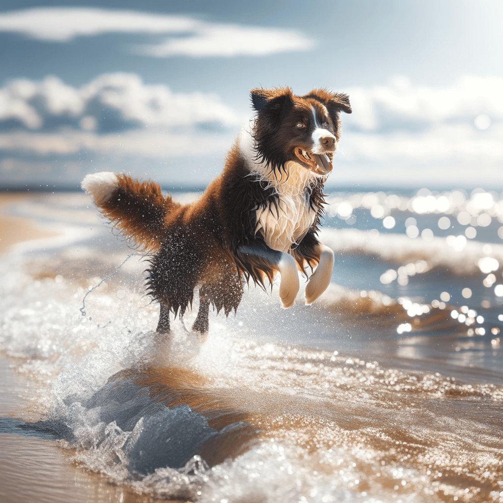 Borador_Border_Collie_Lab_Mix_energetically_jumping_through_ocean_waves_with_its_chocolate_and_white_coat_wet_and_shiny