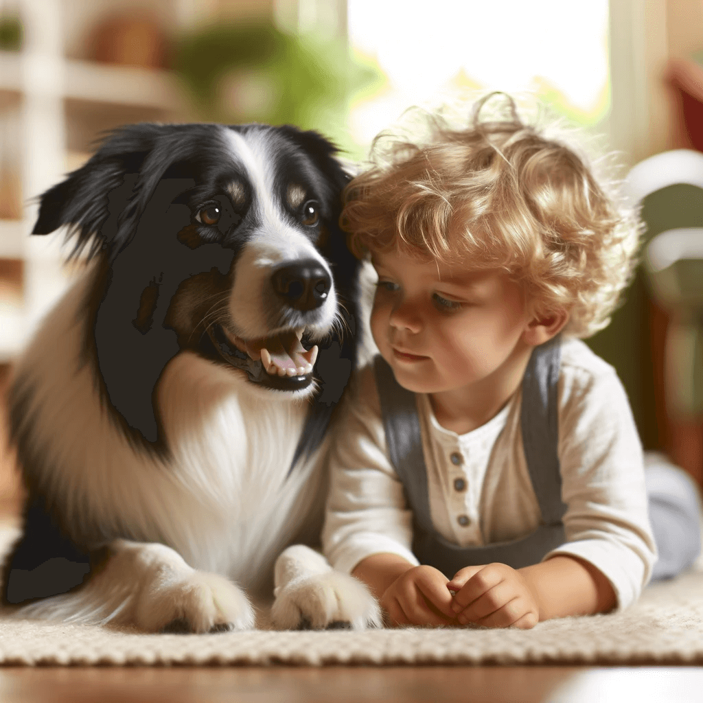 Borador_Border_Collie_Lab_Mix_lying_beside_a_young_child_showcasing_its_protective_and_affectionate_nature