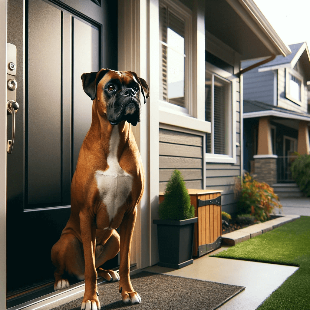 Boxador_standing_guard_at_the_front_door_of_a_house_displaying_a_confident_and_alert_posture_showing_its_protective_nature.