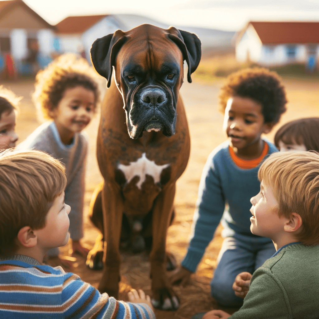 Boxador_with_a_group_of_children_in_a_playground_gently_playing_and_interacting_showing_its_patient_and_loving_nature