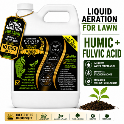 Liquid Aeration for Lawn - Humic & Fulvic Acid, Covers 10,000 Sq Ft