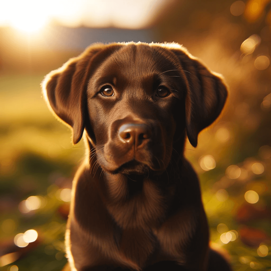 Chocolate_Lab_Pup_With_a_Shiny_Healthy_Coat_Basking_in_the_Golden_Hour_Sunlight
