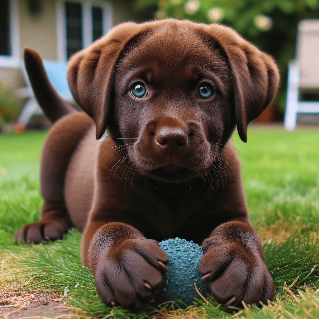 Chocolate_Lab_Puppy_with_Blue_Eyes_Playing_in_the_Garden
